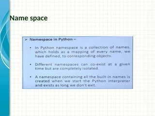 Name space
 