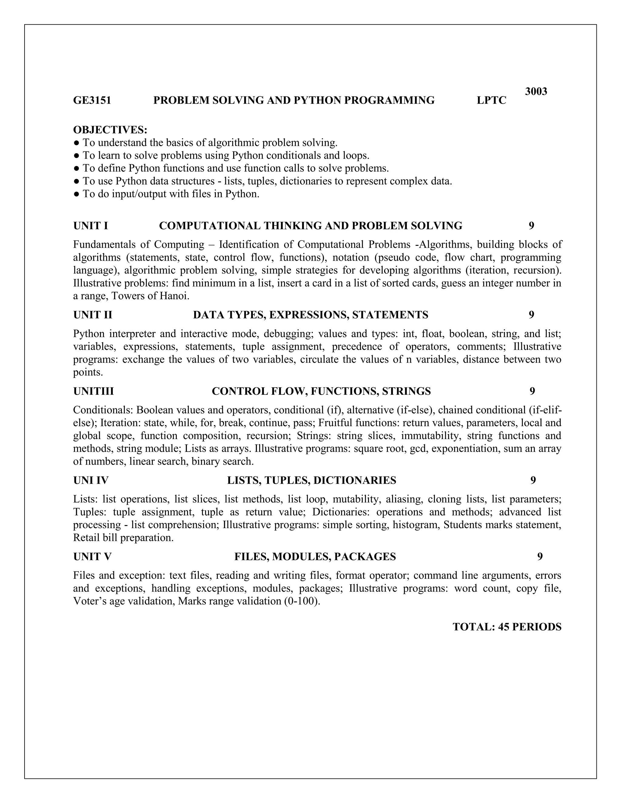 GE3151_PSPP_UNIT_4_Notes | PDF