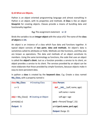 | pythonista planet | python class and object, python... Python Unit 5 Questions n Notes.pdf