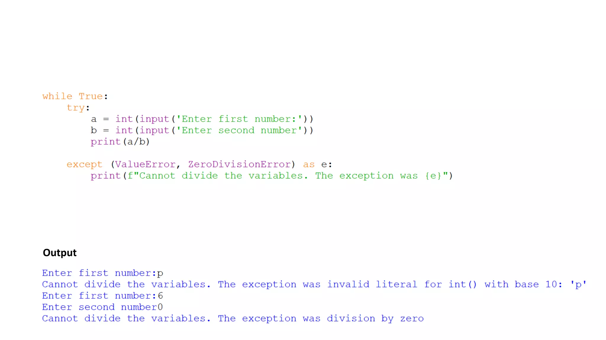 Output
 