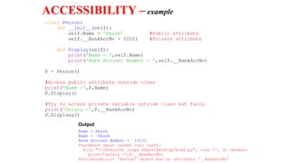 ACCESSIBILITY – example
Output
 