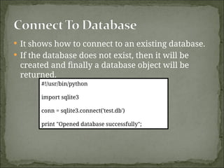 Python programming components database programming | PPTX