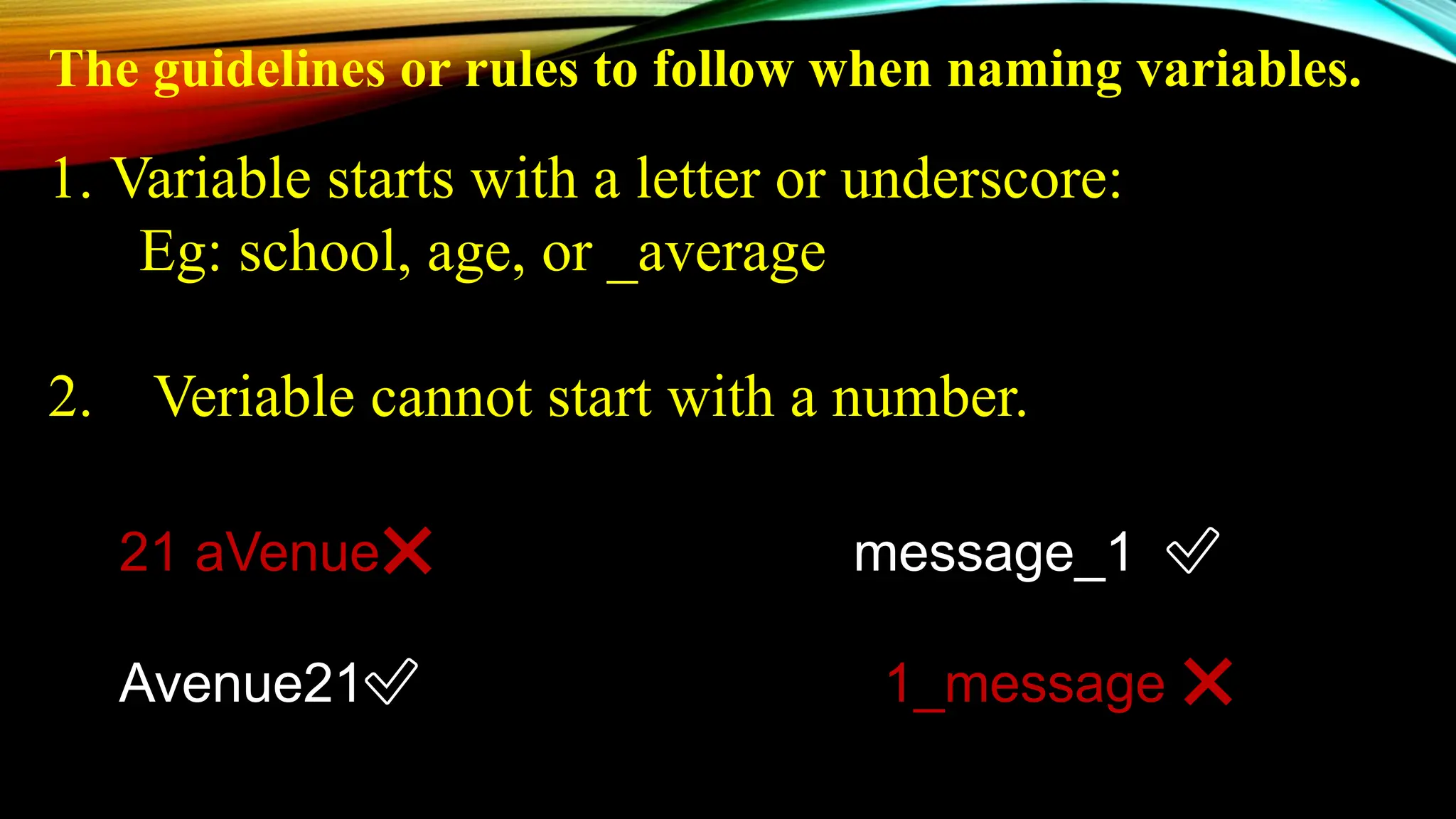 Python Variable for the students who started their python.pptx | Free ...