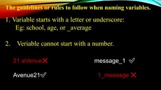 Python Variable for the students who started their python.pptx