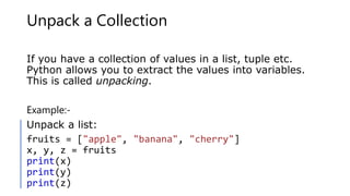 Python Variables.pptx | Programming Languages | Computing