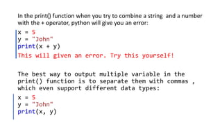 Python Variables.pptx | Programming Languages | Computing