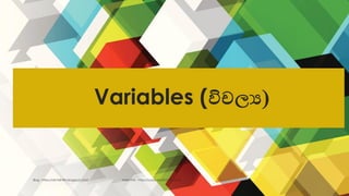 Python variables (පයිතන් විචල්‍ය) | PDF