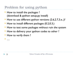 Python virtualenv & pip in 90 minutes | PPT image.
