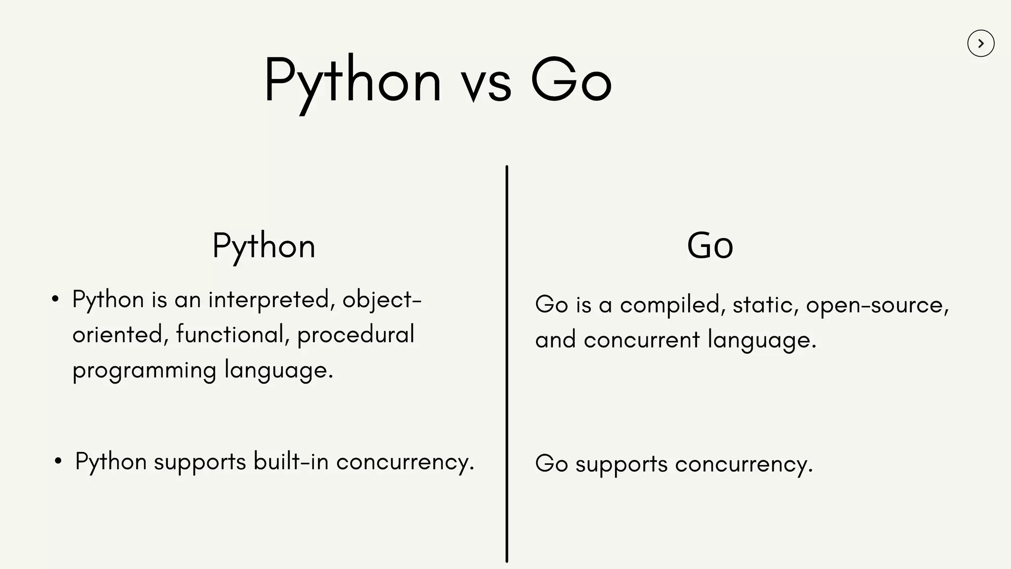 Python vs go | PPT