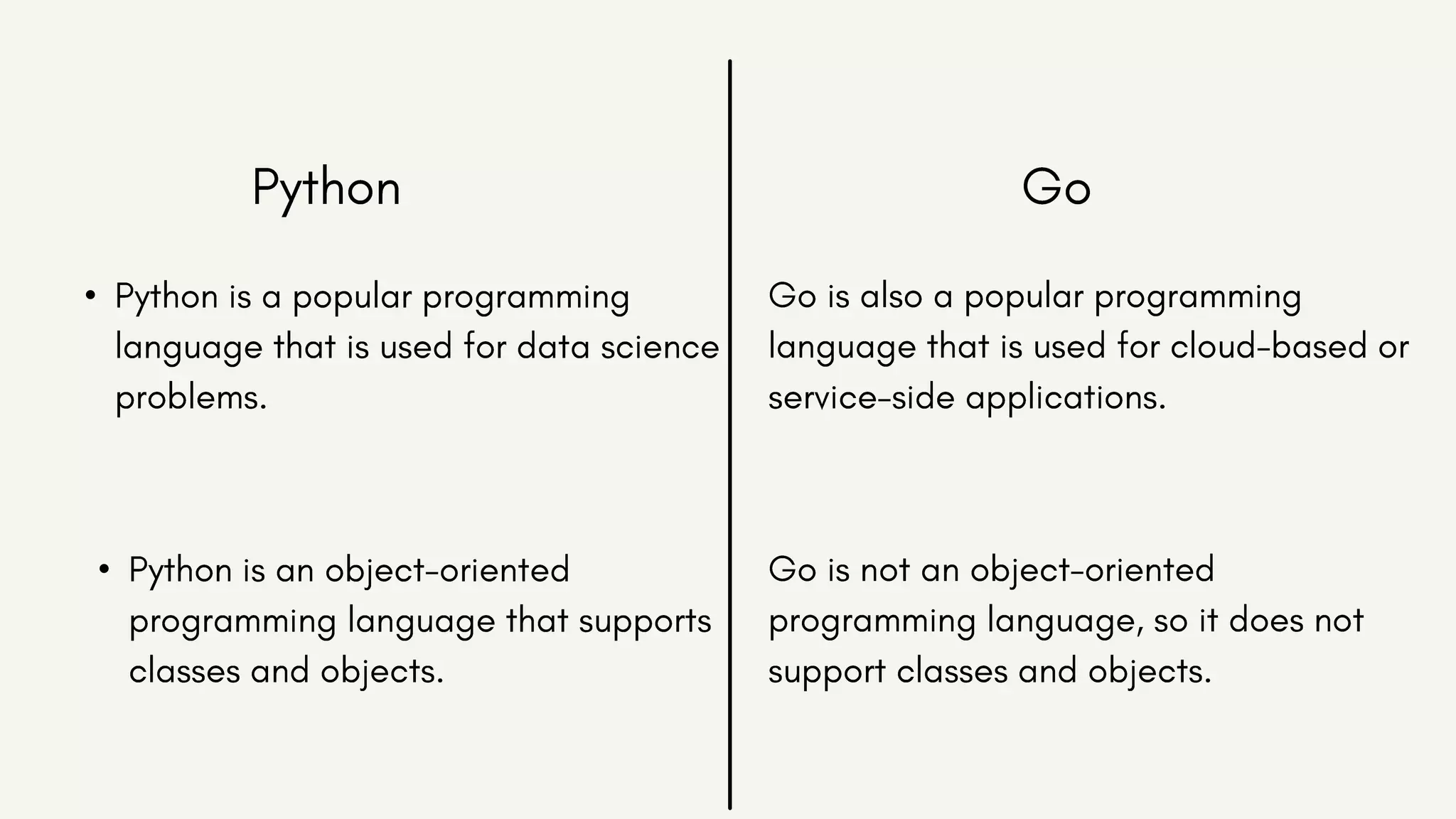Python vs go | PPT
