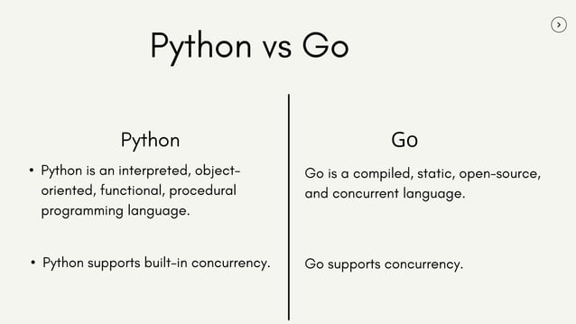 Python vs go | PPT
