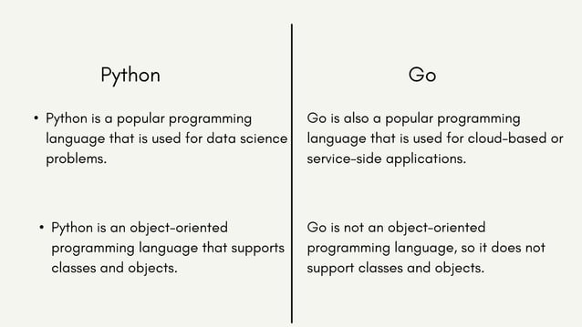 Python vs go | PPT