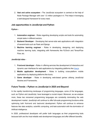 programming languages such as python, ruby, and... Python vs JavaScript: Which Programming Language Is Best in 2025 | PDF