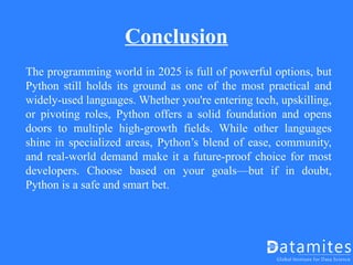 Python vs Other Languages What to Learn in 2025.pptx