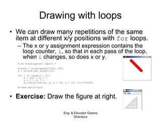 Example Drawing Loop Window Python week 1 2020-2021 | PPT