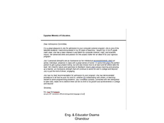 Eng. & Educator Osama
Ghandour
 