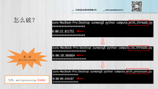 ѸƳɿƼ޹˾ www.speedycloud.cn
ôƣ
ڶ
multiprocessing
⣺multiprocessing.dummy
 