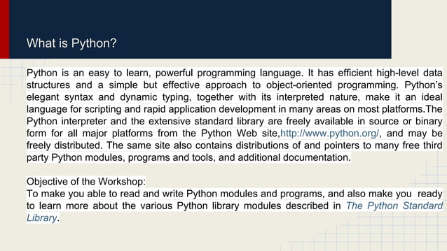 Python workshop | PPT