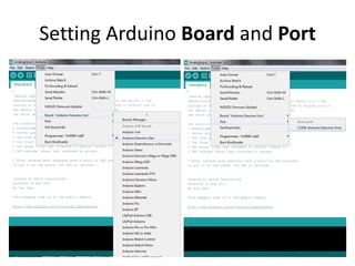 Setting Arduino Board and Port
 