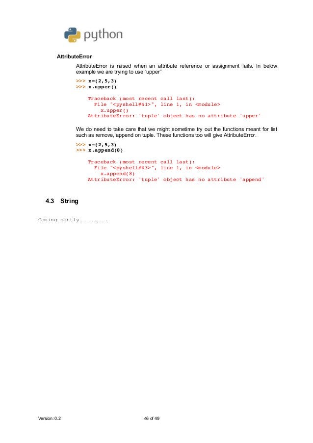 Python for class 11 (CBSE Computer science sub code 083) | PDF