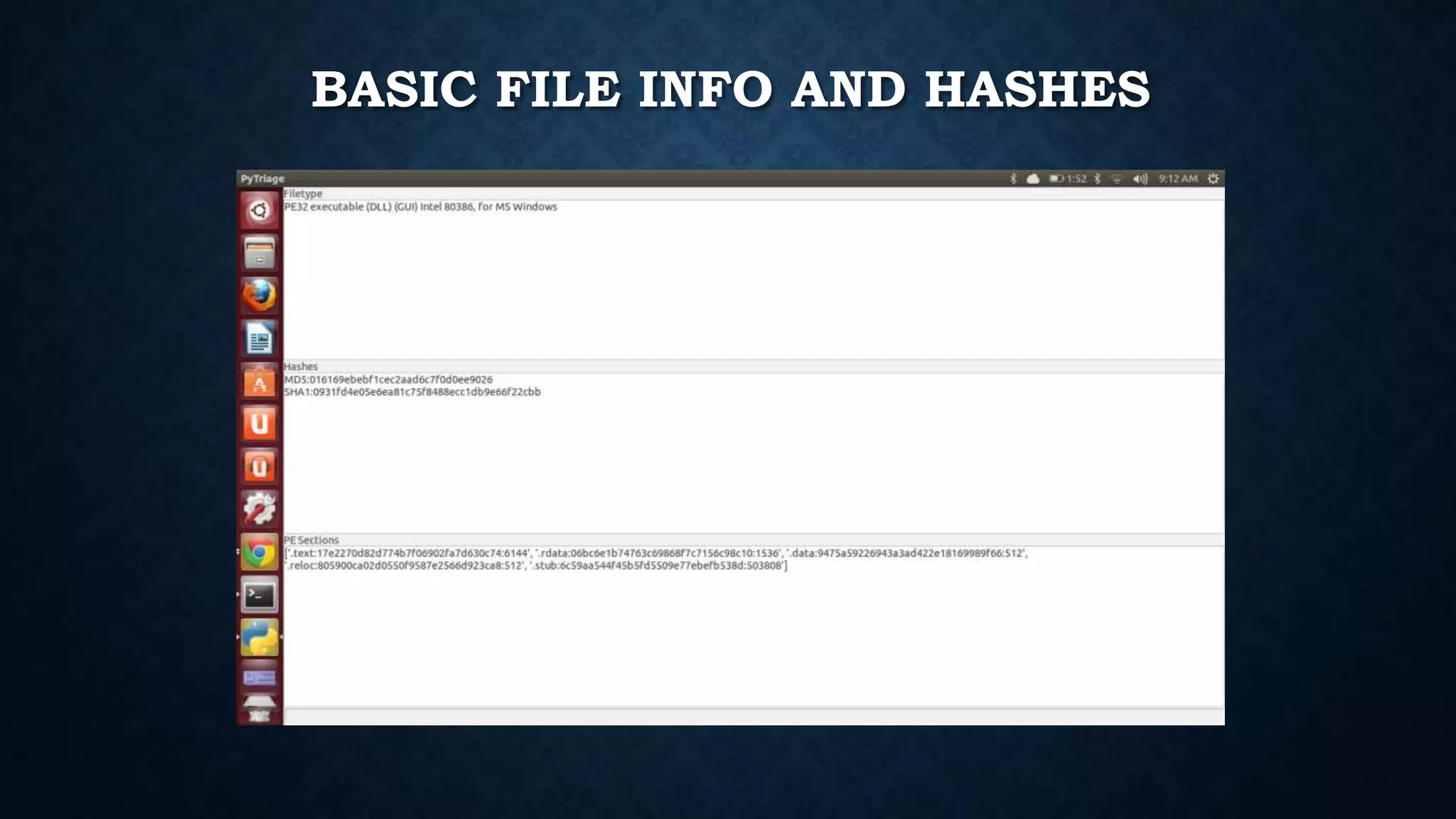 BASIC FILE INFO AND HASHES
 