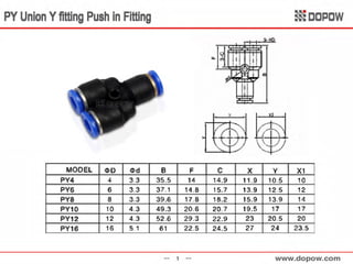  PY Union Y fitting Push in Fitting