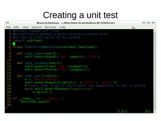 Creating a unit test
 