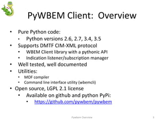 PyWBEM Rapid Overview | PPT