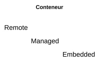 Conteneur


Remote

         Managed

                   Embedded
 