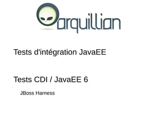 Tests d'intégration JavaEE


Tests CDI / JavaEE 6
 JBoss Harness
 