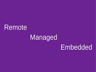 14
Remote
Managed
Embedded
 