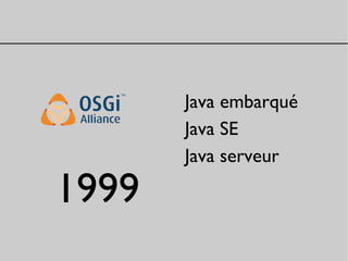 1999
Java embarqué
Java SE
Java serveur
 