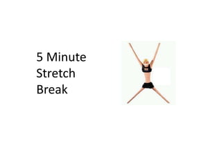 5 Minute
Stretch
Break
 