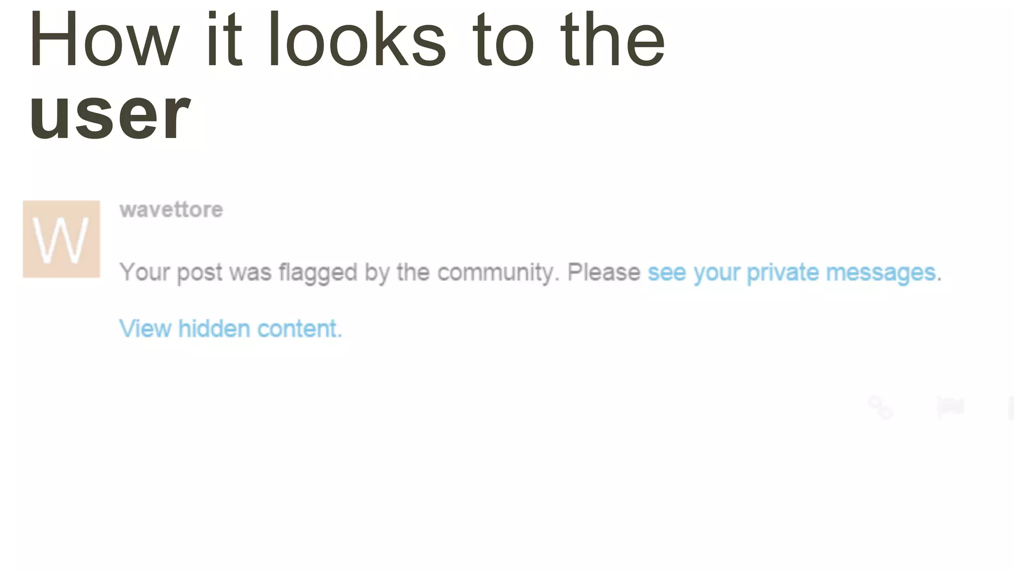 How it looks to the 
user 
 