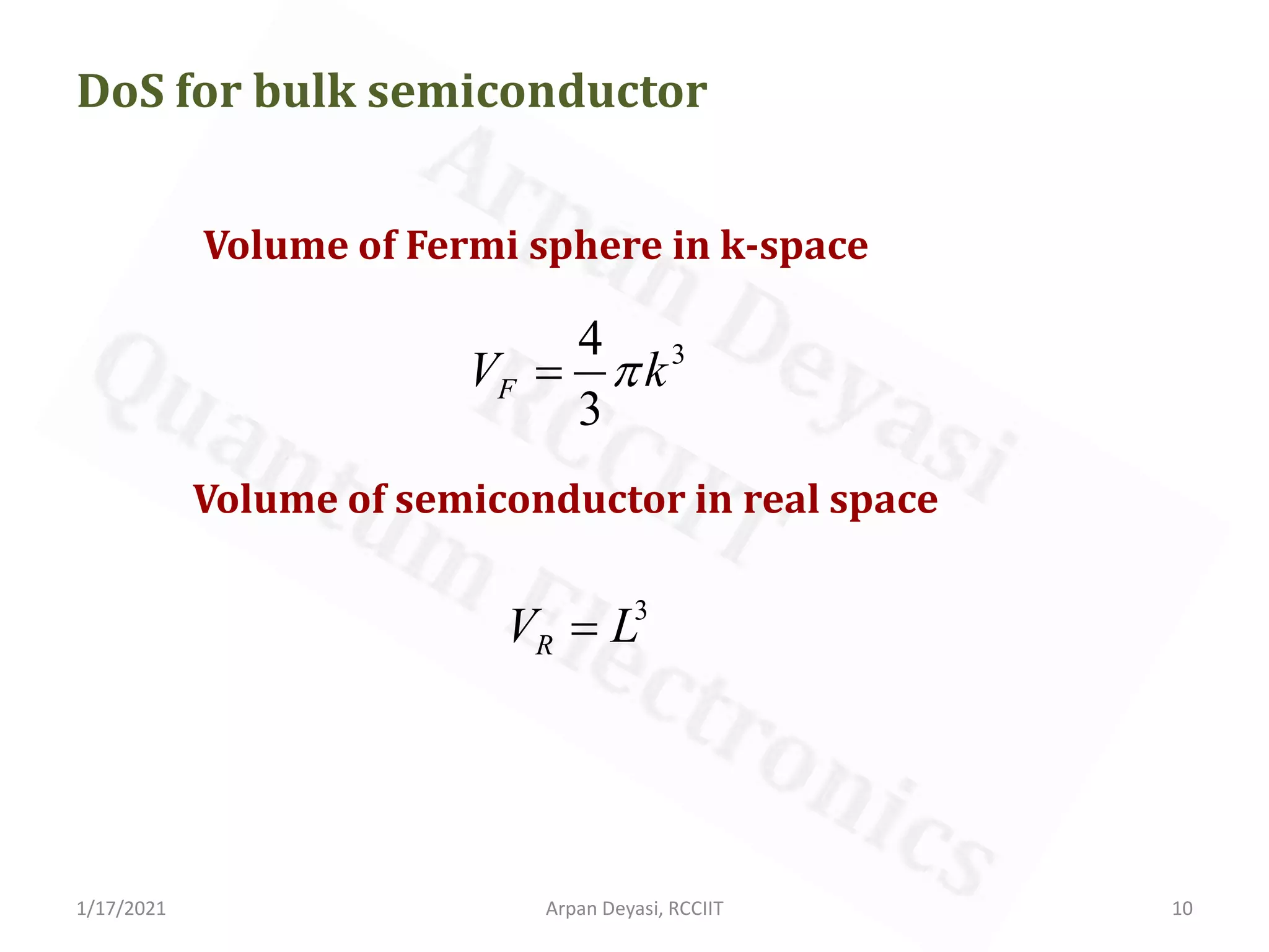 DoS of bulk and quantum structures
