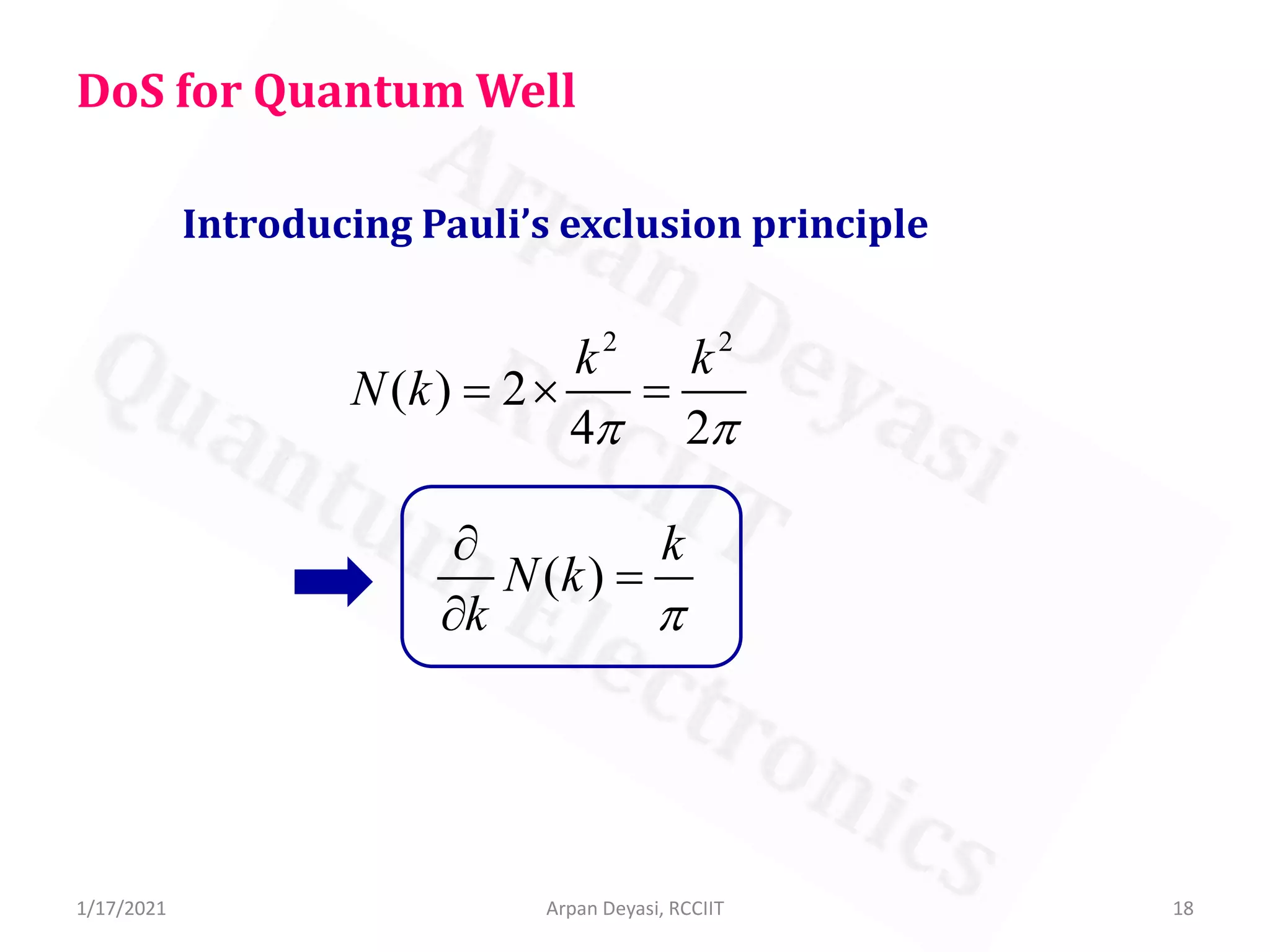DoS of bulk and quantum structures