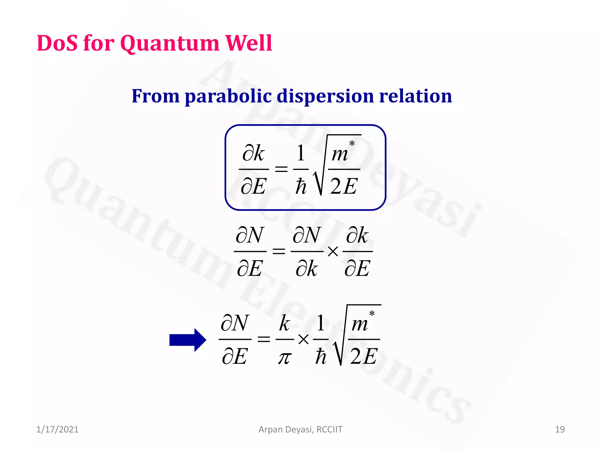 DoS of bulk and quantum structures