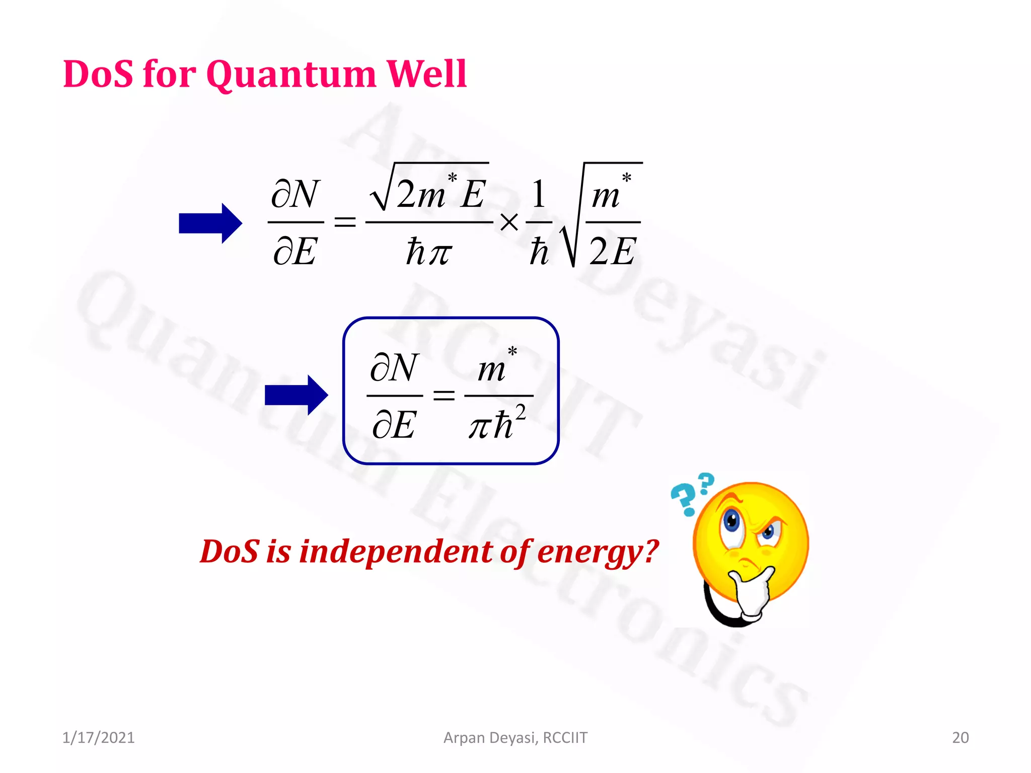 DoS of bulk and quantum structures