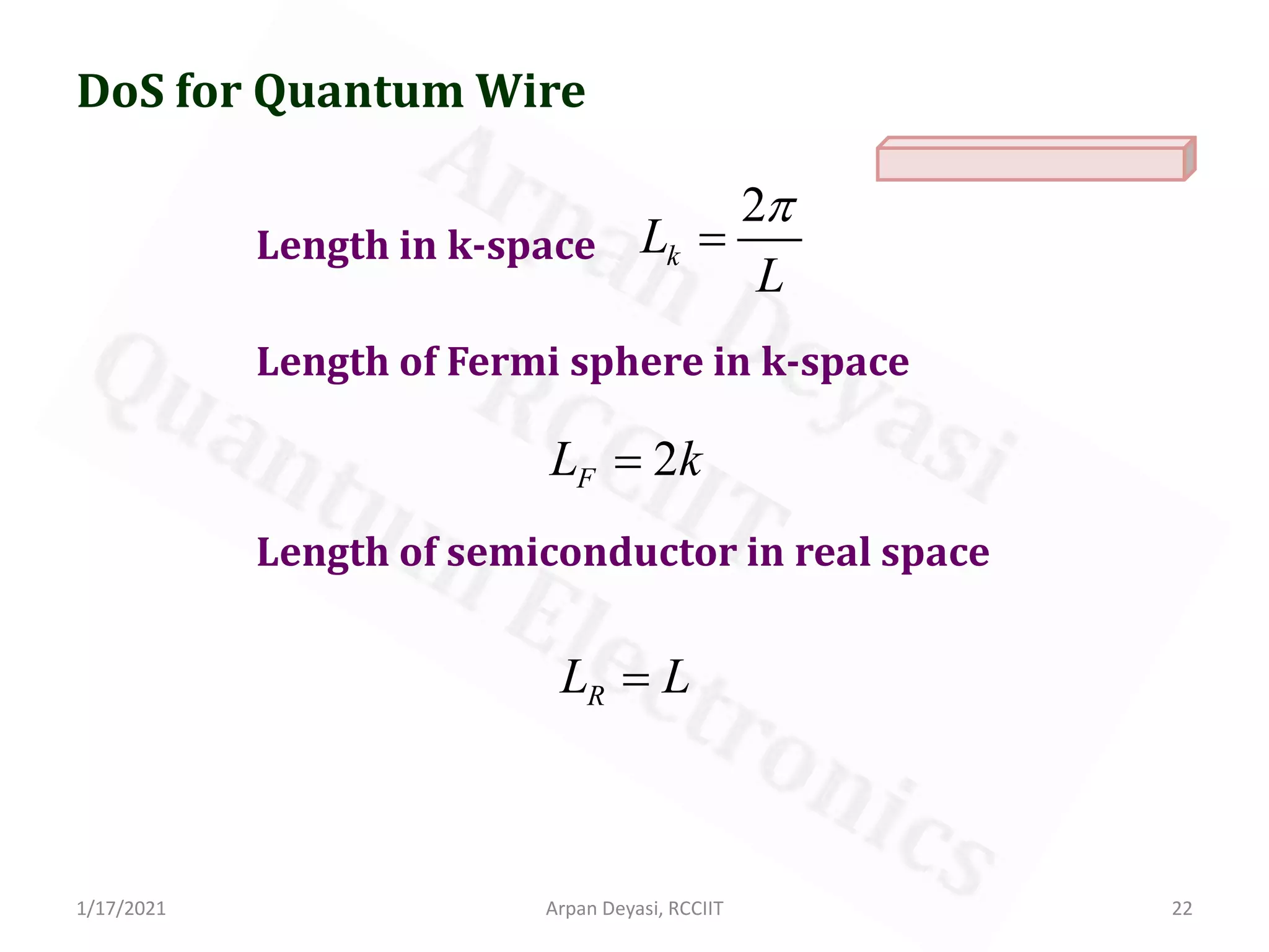 DoS of bulk and quantum structures