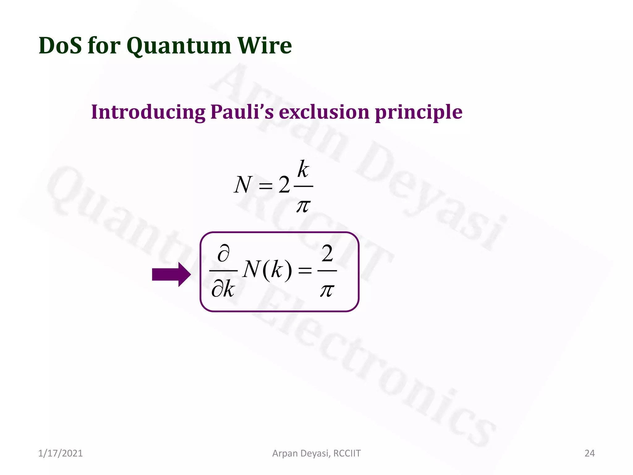 DoS of bulk and quantum structures