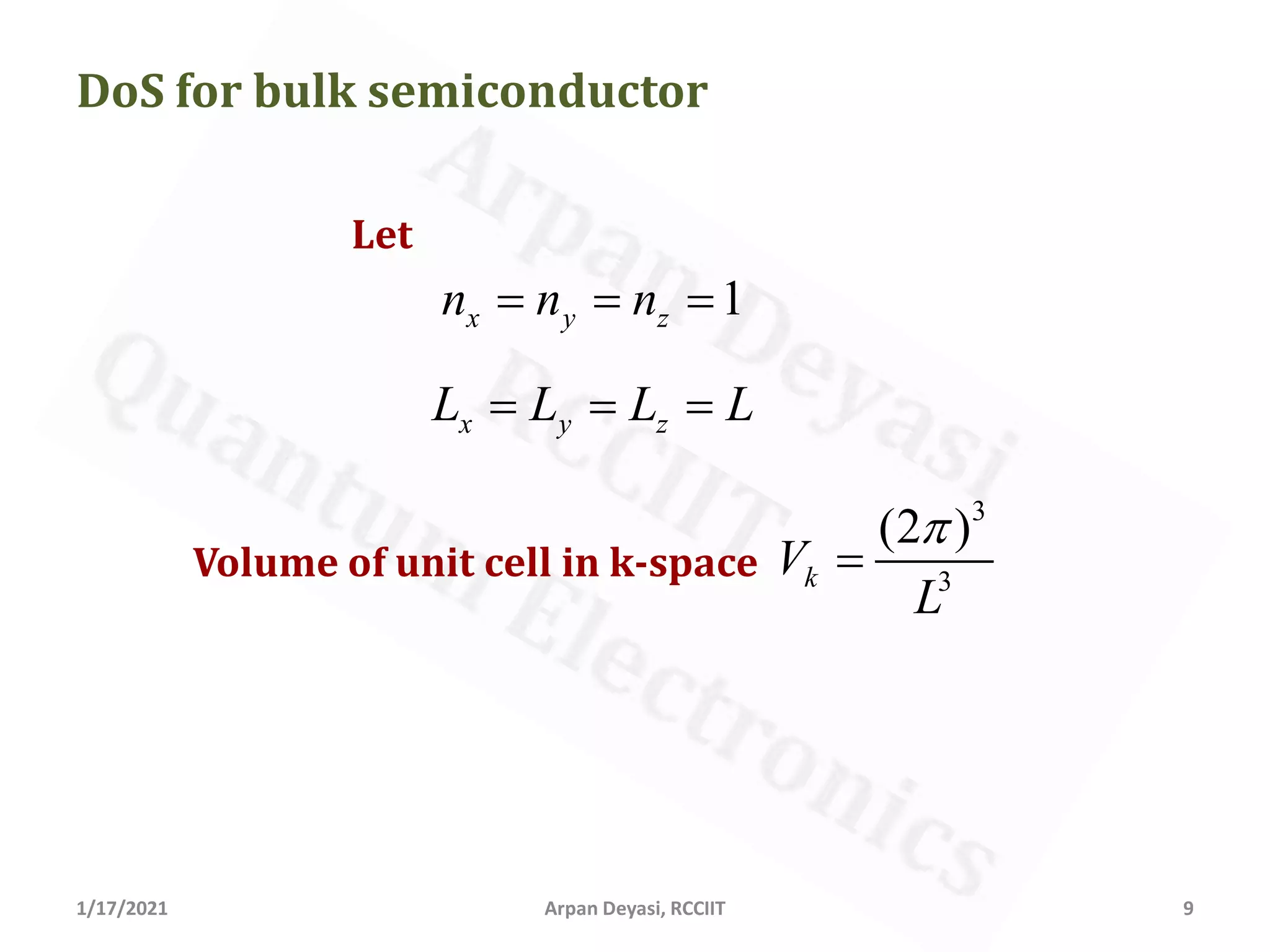 DoS of bulk and quantum structures