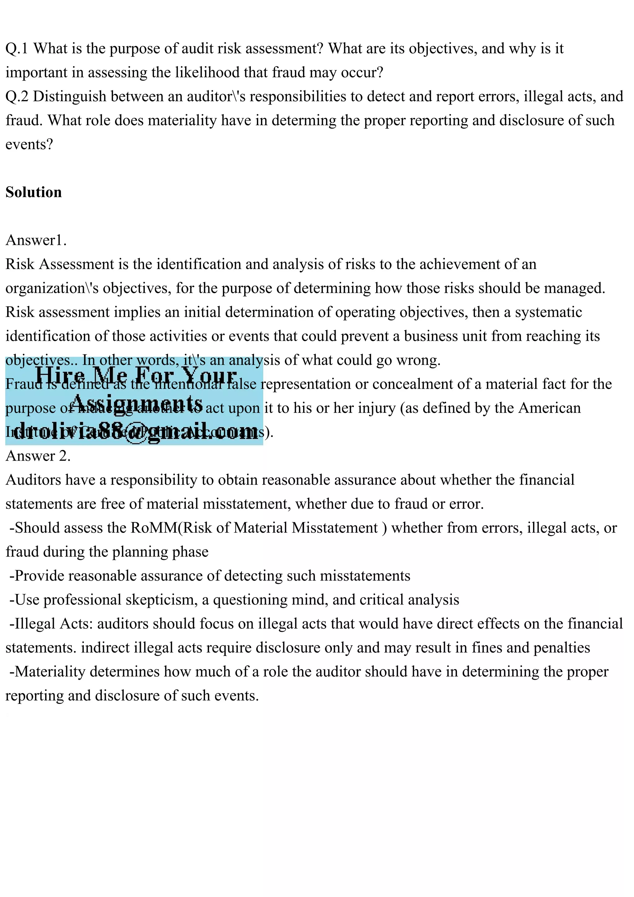 The Purpose Of Audit