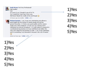 1)Yes
        2)Yes
        3)Yes
        4)Yes
        5)Yes

1)Yes
2)Yes
3)Yes
4)Yes
5)Yes
 