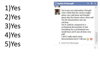 1)Yes
2)Yes
3)Yes
4)Yes
5)Yes
 