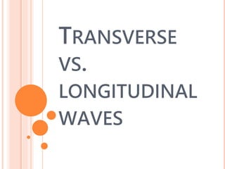 TRANSVERSE
VS.
LONGITUDINAL
WAVES
 