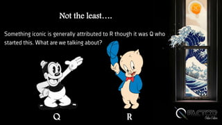 Not the least….
Something iconic is generally attributed to R though it was Q who
started this. What are we talking about?
Q R
 