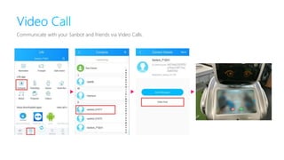 Communicate with your Sanbot and friends via Video Calls.
 