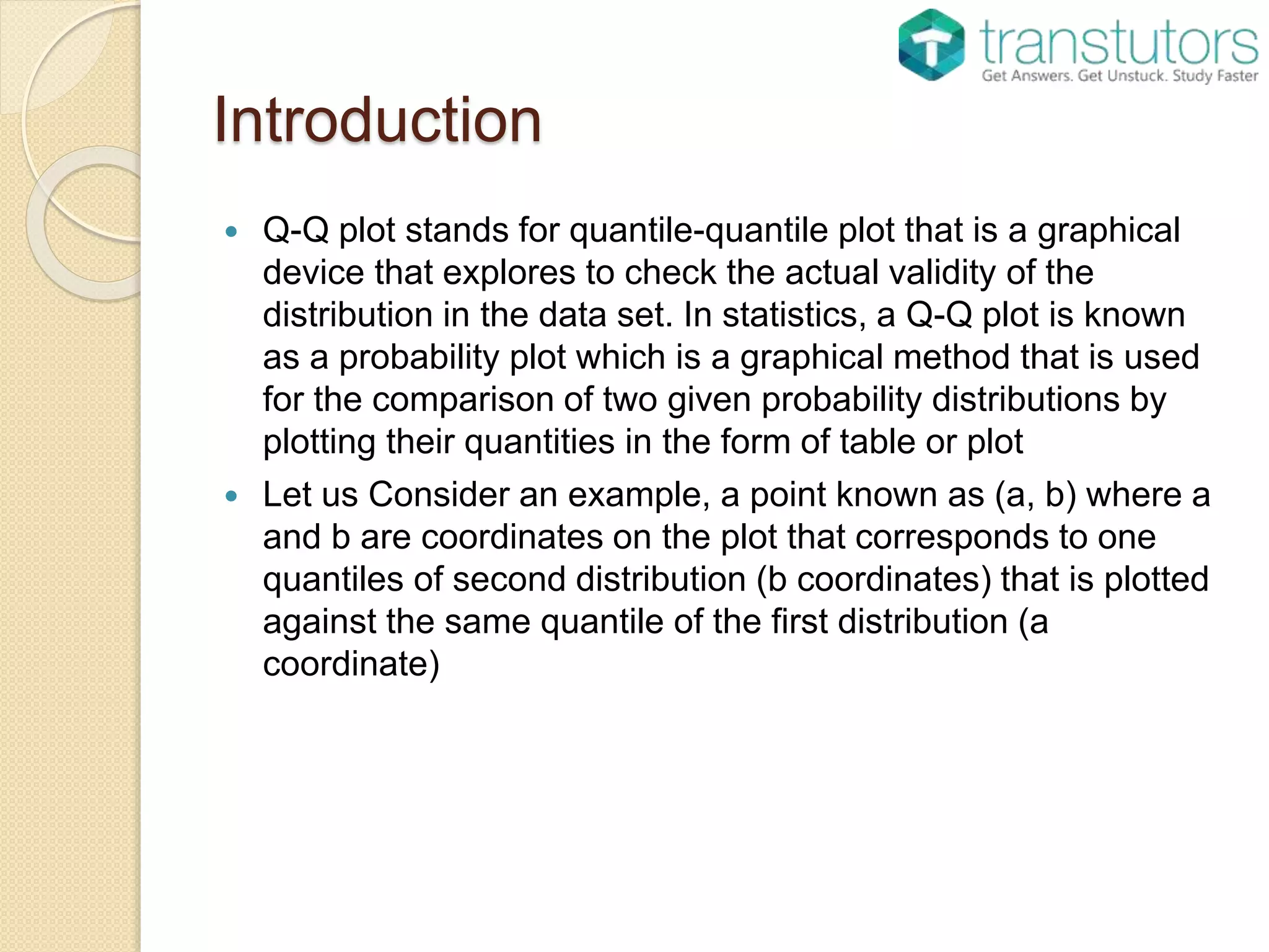 Q-Q Plot | Statistics | PPTX