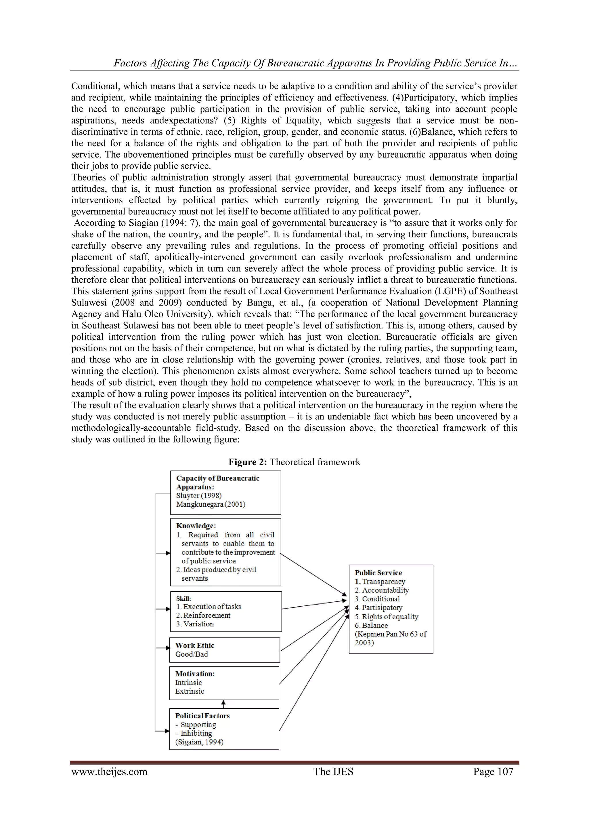 Factors Affecting the Capacity of Bureaucratic Apparatus in Providing ...