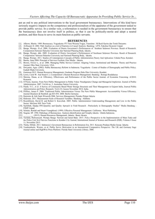 Factors Affecting the Capacity of Bureaucratic Apparatus in Providing ...